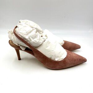 SJP Sarah Jessica Parker 41.5 EU Simplicity Pink Suede Leather Pumps Heels Shoes